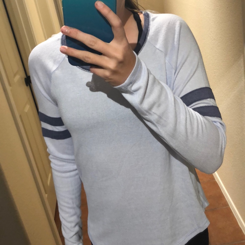 Purple varsity stripe long sleeve